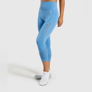Gymshark Energy+ Seamless Cropped Leggings | Size: M | Malibu Blue